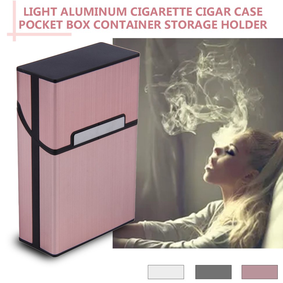 Light Aluminum Cigarette Cigar Case Pocket Box Container Storage Holder