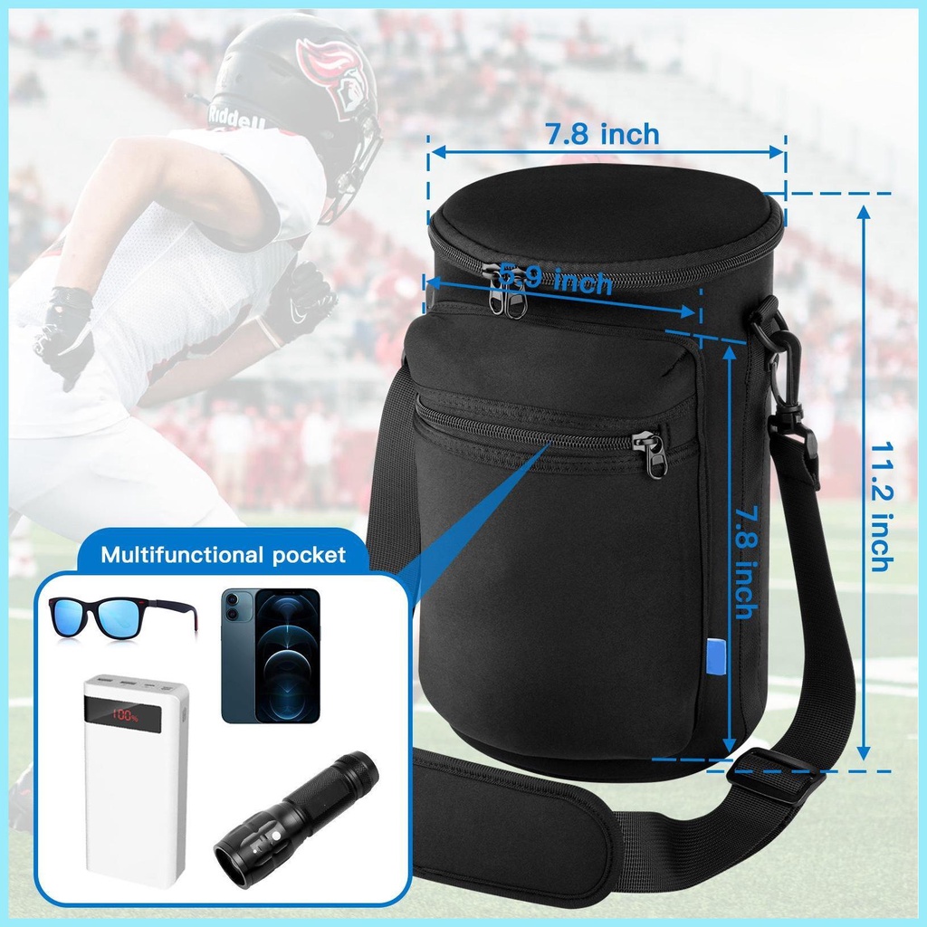 Túi Đựng Bình Nước Thể Thao Có Khóa Kéo Kèm Dây Đeo Gọn Nhẹ Cho Chìa Khóa Màu Đen tdevn