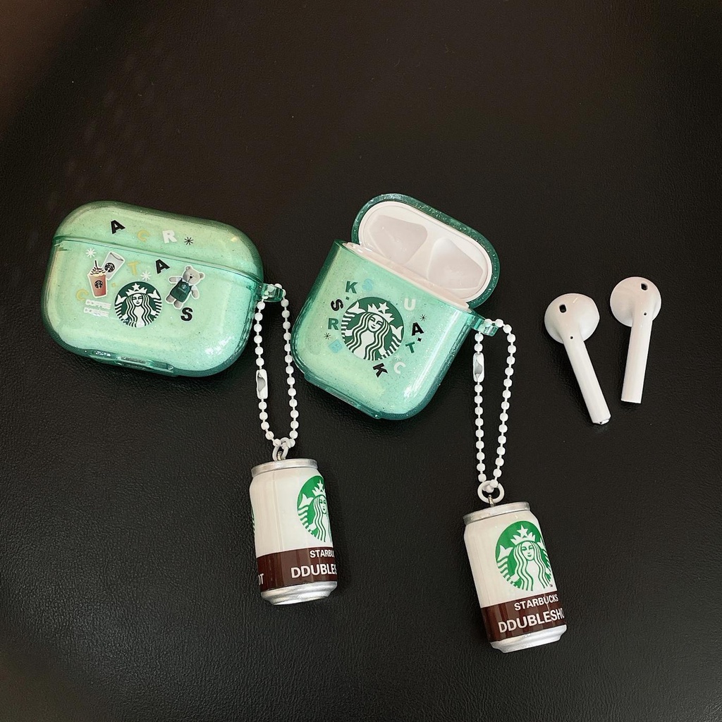 Vỏ Bảo Vệ Hộp Sạc Tai Nghe Bluetooth AirPods 1 2 3 pro2 2022 Bằng Silicon Mềm Hình Starbucks Đơn Giản