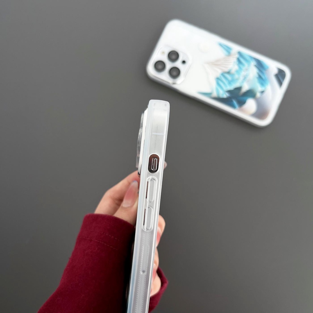 Ốp Điện Thoại TPU Dẻo Trong Suốt Họa Tiết Ngọn Núi Độc Đáo Cho iphone 14 11 12 13 Pro Max XR XS 14 plus