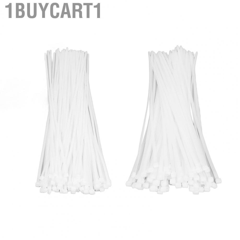 1buycart1 Nylon Wire Ties  White Heavy Duty 250lbs Tensile Strength 100pcs Zip Cable Flexible Self Locking Thickened for Home Indoor