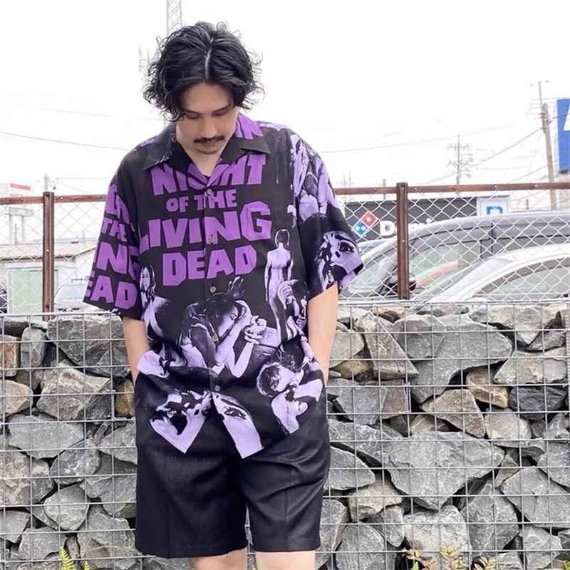 Wa-cko - MARIA - Áo Sơ Mi In Hình Phim Night of the Living Dead Phiên Bản Hawaii Cổ Điển Thời Trang Cho Nam Và Nữ