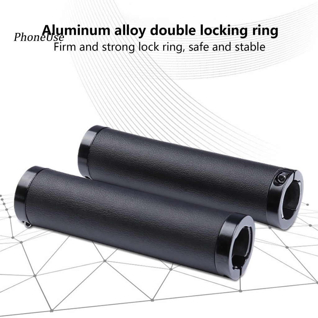 Pu 1 Cặp Vỏ Bọc Tay Lái Xe Đạp Bằng Polyurethane Chống Trượt Chất Liệu Hợp Kim Nhôm
