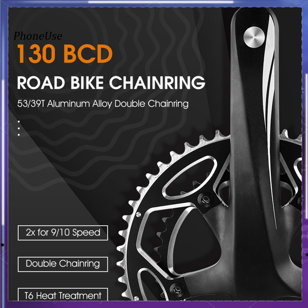 Bộ 2 Bánh Răng Dây Xích Đôi 39T / 53T Bằng Hợp Kim Nhôm Cố Định Cho Xe Đạp Gấp