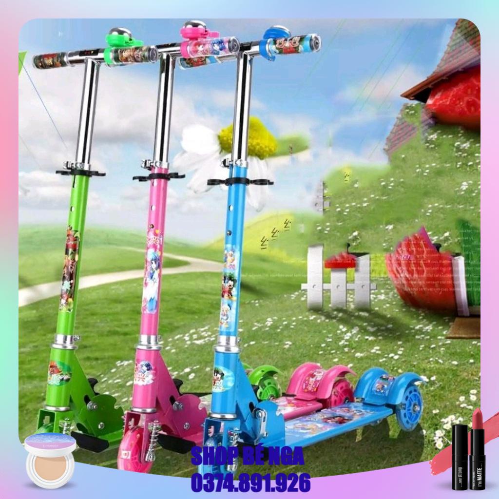 Xe Scooter Khung Thép Chắc Chắn Bánh Có Đèn Dánh Cho Bé Từ 3-12 Tuổi) phátn Led Phát Sáng Hàng Đẹp SHOP BÉ NGA