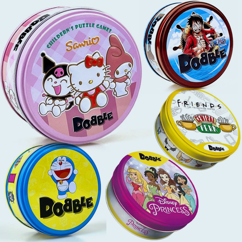 Spot it Hello Kitty Dobble Game Kawaii Anime Sanrio Kuromi Pokemon Pikachu Cards Metal Box Family Party Puzzle Board Games Kids Gifts