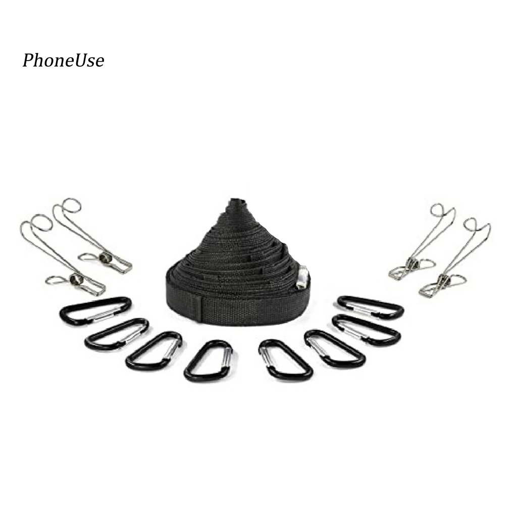 Dây Treo Đèn Cắm Trại Bằng Da PU Kèm Móc Khóa Carabiner Tiện Dụng