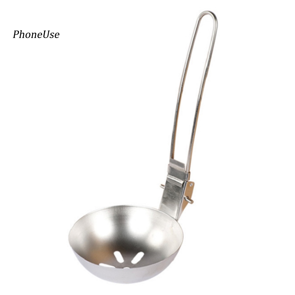 Vá Múc Canh Bằng PU Và Thép Không Gỉ Có Thể Gấp Gọn Đa Năng Tiện Dụng Mang Theo Du Lịch Cắm Trại