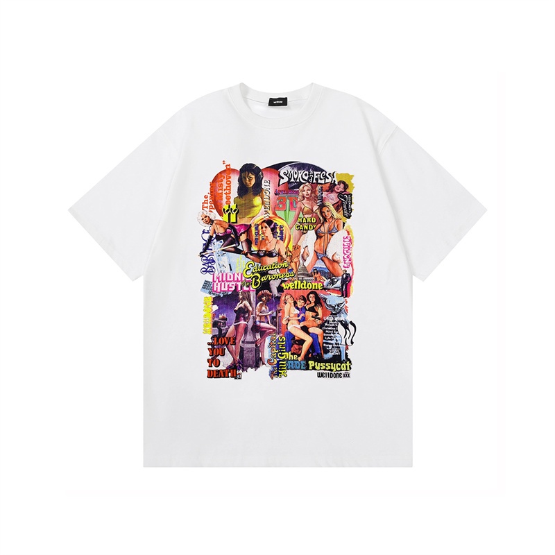 Áo Thun Tay Ngắn WE-11DONE88 Họa Tiết Tranh Sơn Dầu Cá Tính Cho Nam Và Nữ