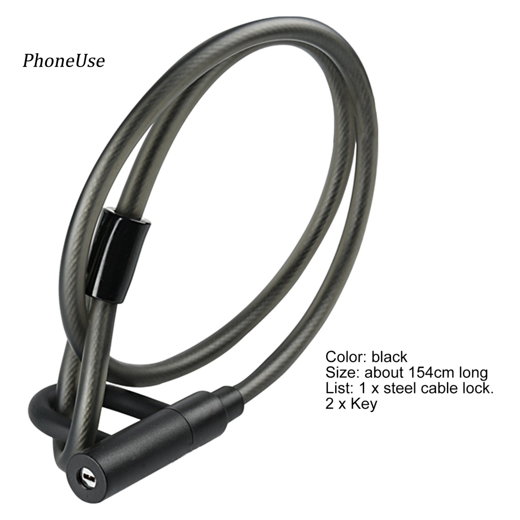 Dây Cáp Khóa Xe Đạp Bằng PU Cứng Chống Mòn &amp; Mòn