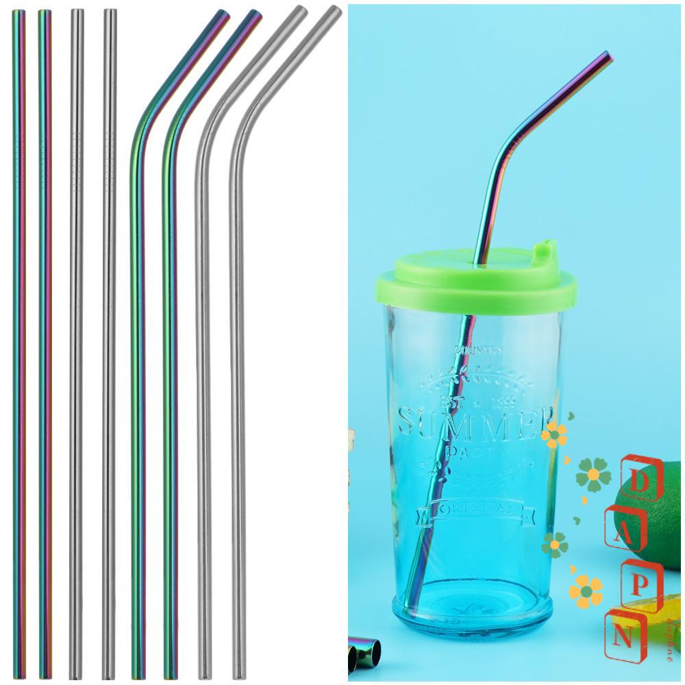 Bộ 4 / 6 / 8 Ống Hút Kim Loại Cong Tiện Dụng Cho Các Bữa Tiệc