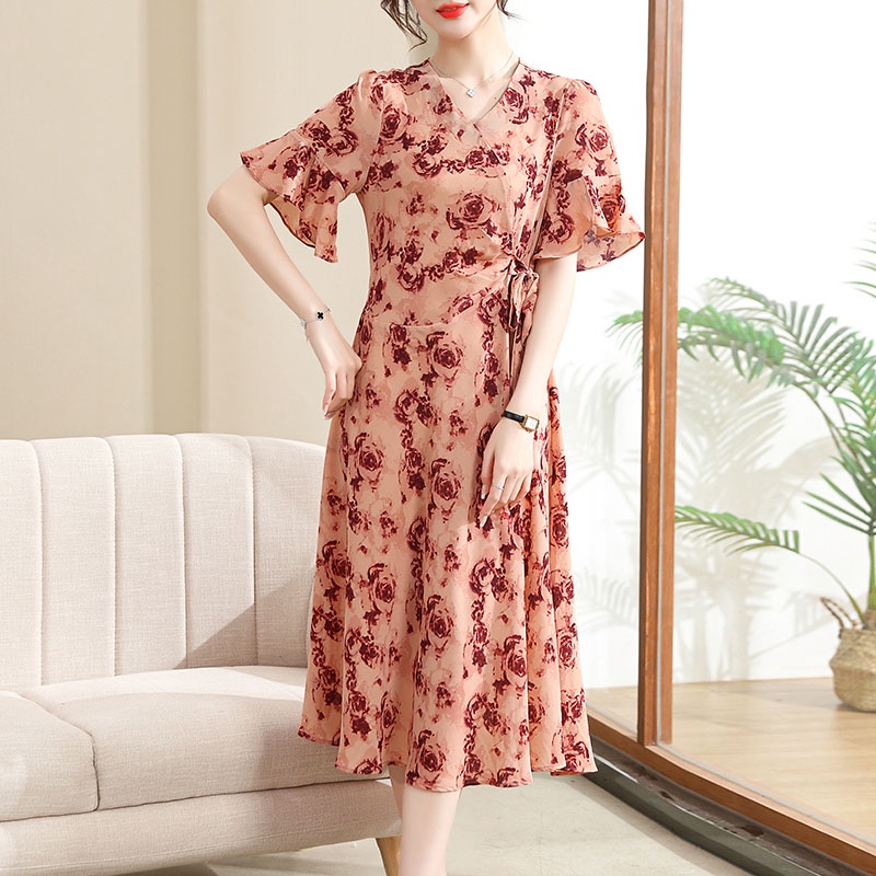 Đầm Thiết Kế Sang Trọng Thời Trang Mùa Hè 2023 Cho Phụ Nữ Trung Niên