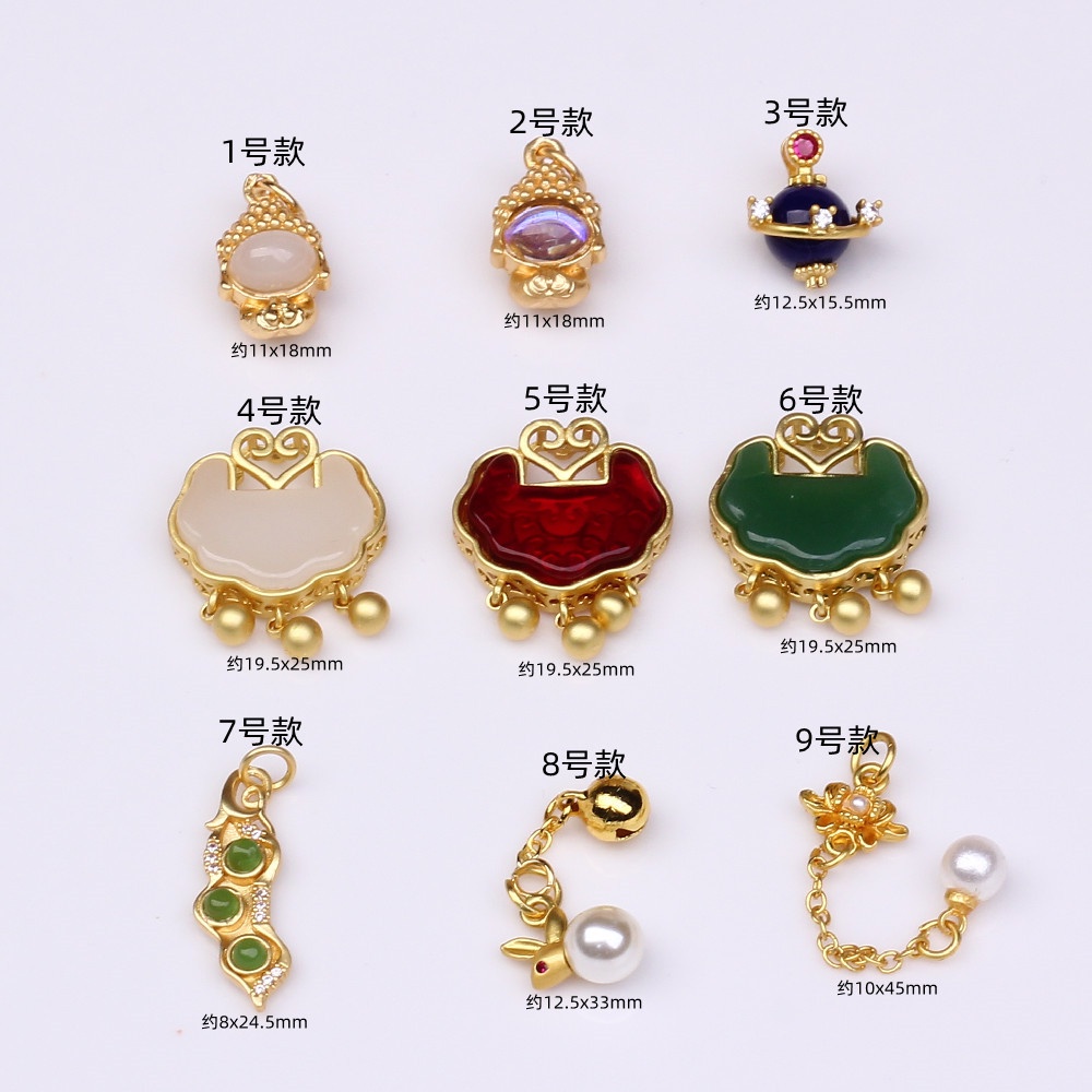 Set 5 Phụ Kiện Làm Trang Sức Vòng Cổ / Vòng Đeo Tay diy Bằng Hạt Vàng An Toàn