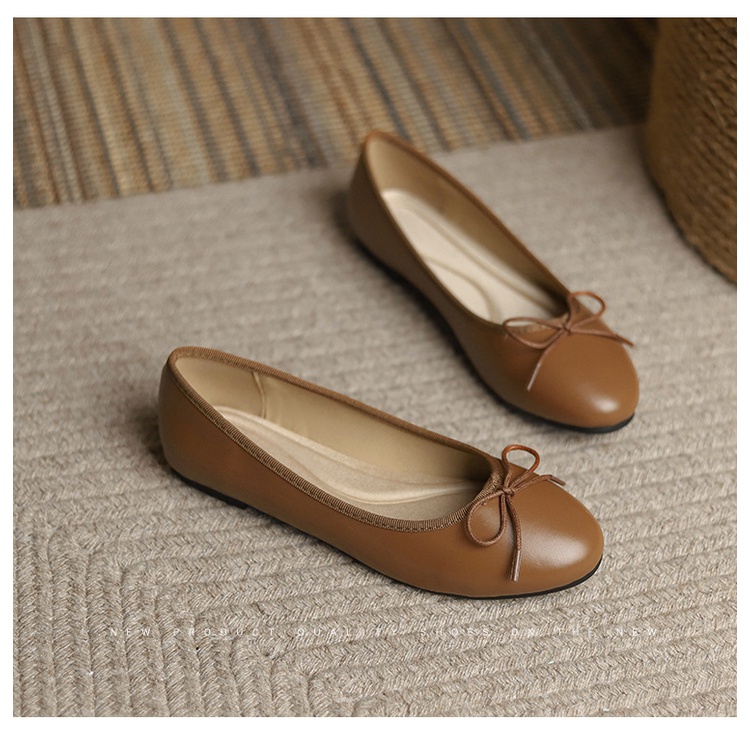 Giày Múa Ba Lê Mũi Tròn Đính Nơ Có Size Lớn 41-43