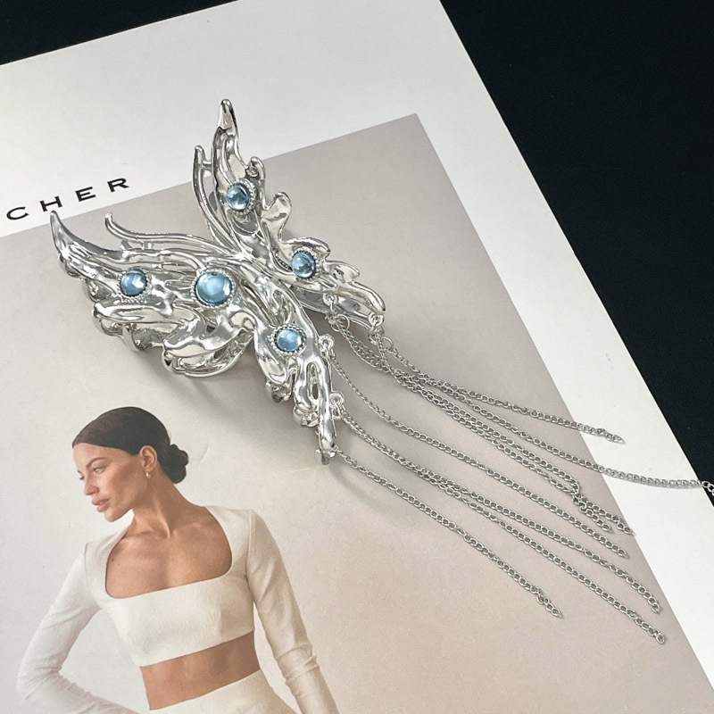 Kẹp Tóc Tua Rua Cá Mập / Bướm / Cá Mập Bằng Kim Loại Kiểu Hàn Quốc Mới 2023