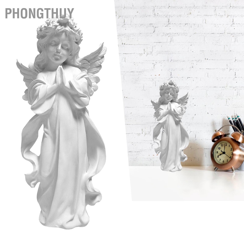 Tượng Thiên Thần Cầu Nguyện 16cm Thạch Cao phong cách bắc âu Trang Trí nhà cửa Phòng Văn