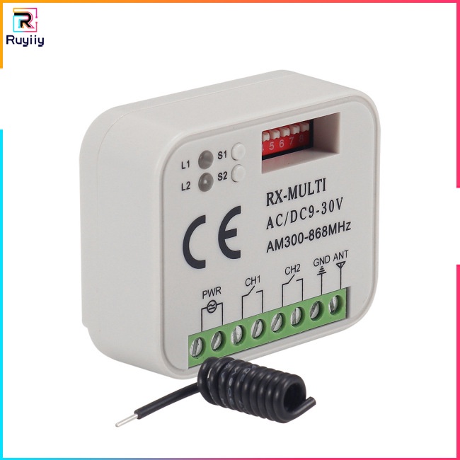 Thiết Bị Nhận Tín Hiệu Điều Khiển Cửa Garage 2 Kênh Ac Dc 9-30v Cho Rx Multi 300-868mhz