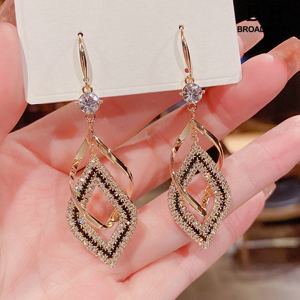 1 Đôi Bông Tai bh.g Đính Đá Thời Trang Vintage Dành Cho Nữ