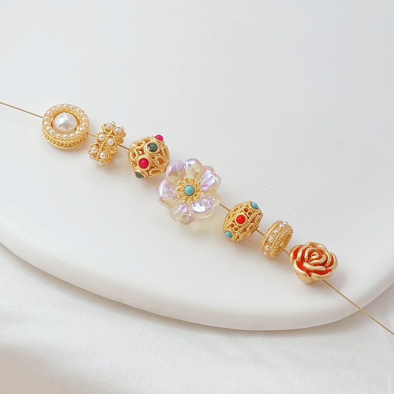 Phụ Kiện Hạt Rỗng Hình Vỏ Sò / Bông Hoa Ba Chiều Dùng Làm Vòng Tay Handmade DIY