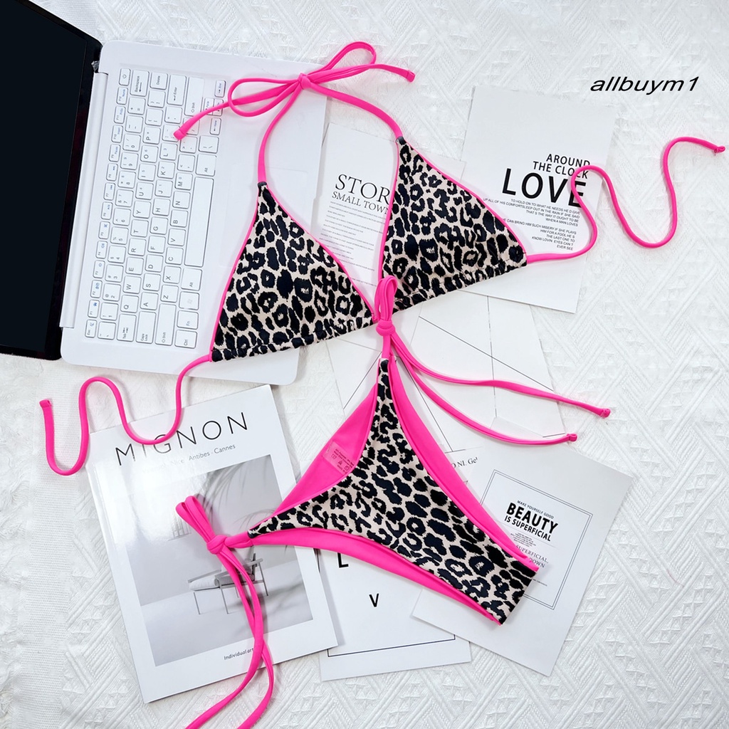Bộ Bikini 2 Mảnh Họa Tiết Da Báo Có Đệm Ngực Gợi Cảm Cho Nữ