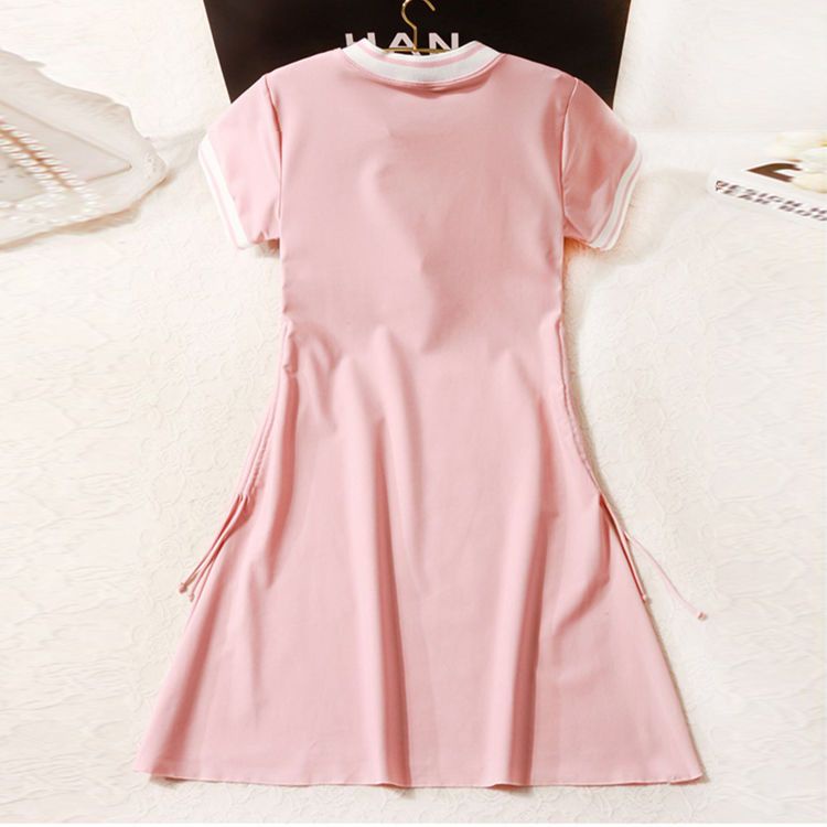 Bộ Đồ Bơi Dáng Dài Che Bụng Màu Hồng Tươi Mới Cho Nữ