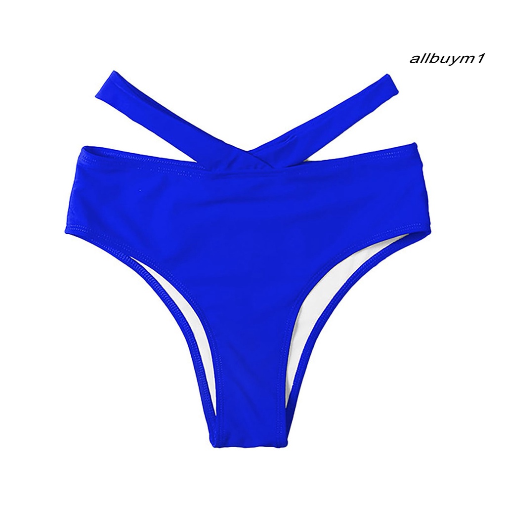 Quần Bơi Mềm Mại Lưng Cao Co Giãn Màu Trơn Khoét Rỗng Ôm Dáng Cho Nữ