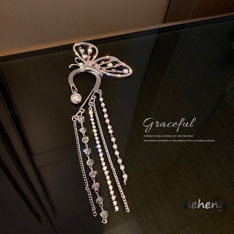 Bông Tai Hình Bướm Đính Ngọc Trai Thời Trang Hàn Quốc