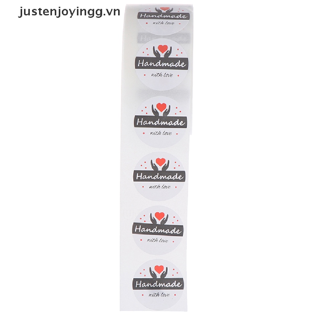 / / Justenjoyingg.vn / / 500 Miếng / Cuộn Giấy kraft In Chữ handmade with love er Cho Túi Kẹo.