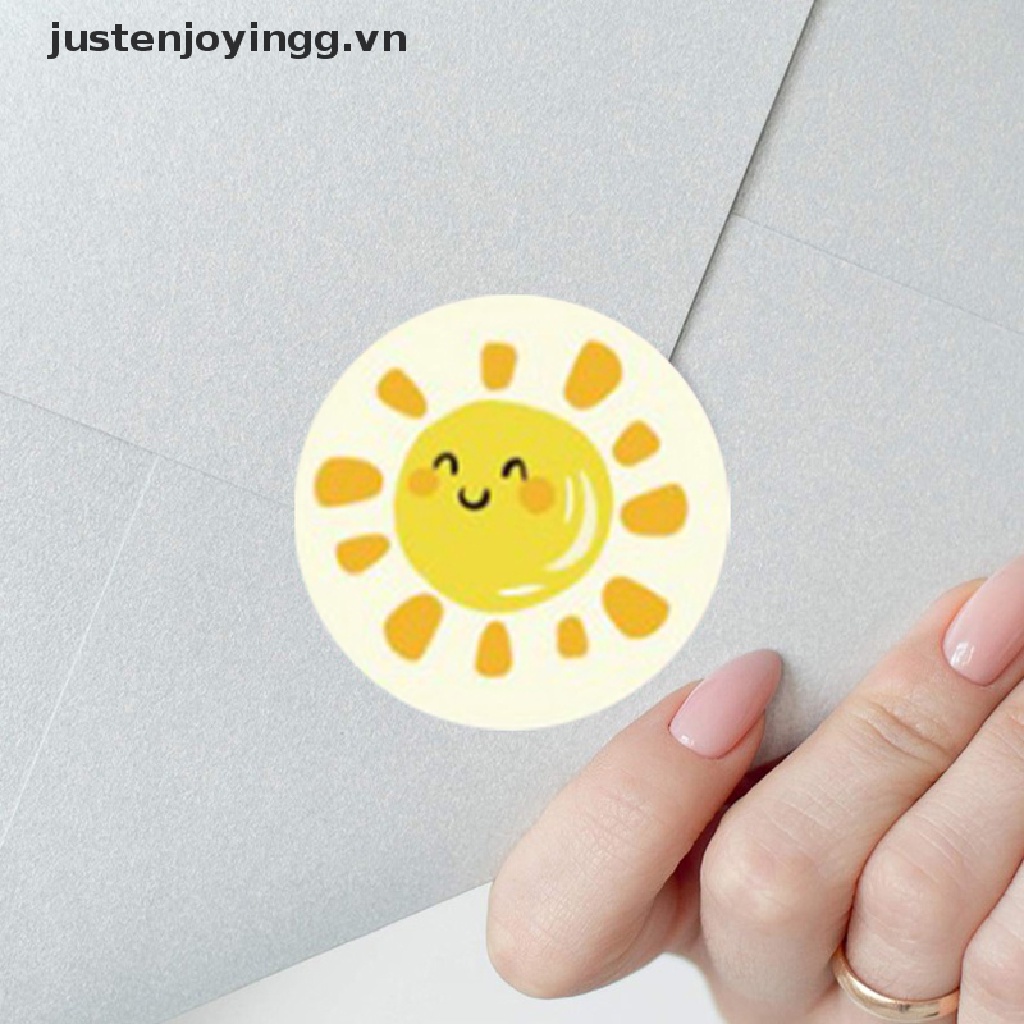 Cuộn 500 Nhãn Dán Tròn In Chữ Thank You Dễ Thương Dùng Trang Trí Sổ Tay .