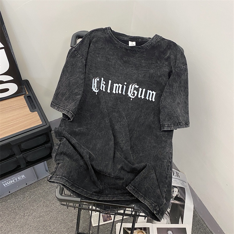 Áo Thun Tay Lỡ Cổ Tròn In Chữ Đơn Giản Thời Trang Mùa Xuân Cho Nam