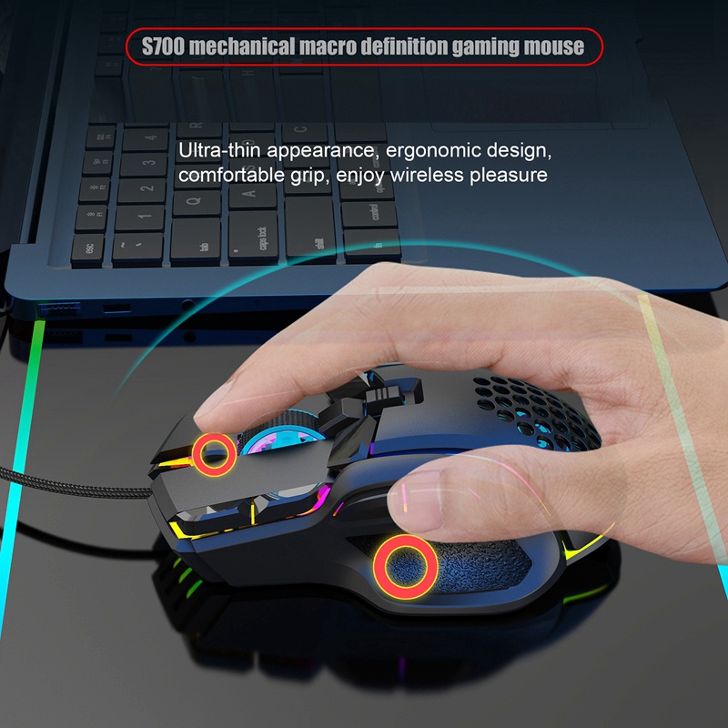 Chuột Máy Tính USB 13 RGB 12800 DPI Chuyên Dụng Cho Laptop Mac