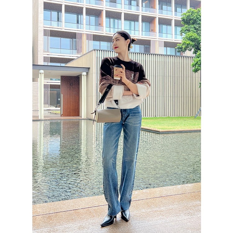 Túi Đeo Chéo Hình Trụ Bằng Tre Thời Trang Dễ Phối Đồ