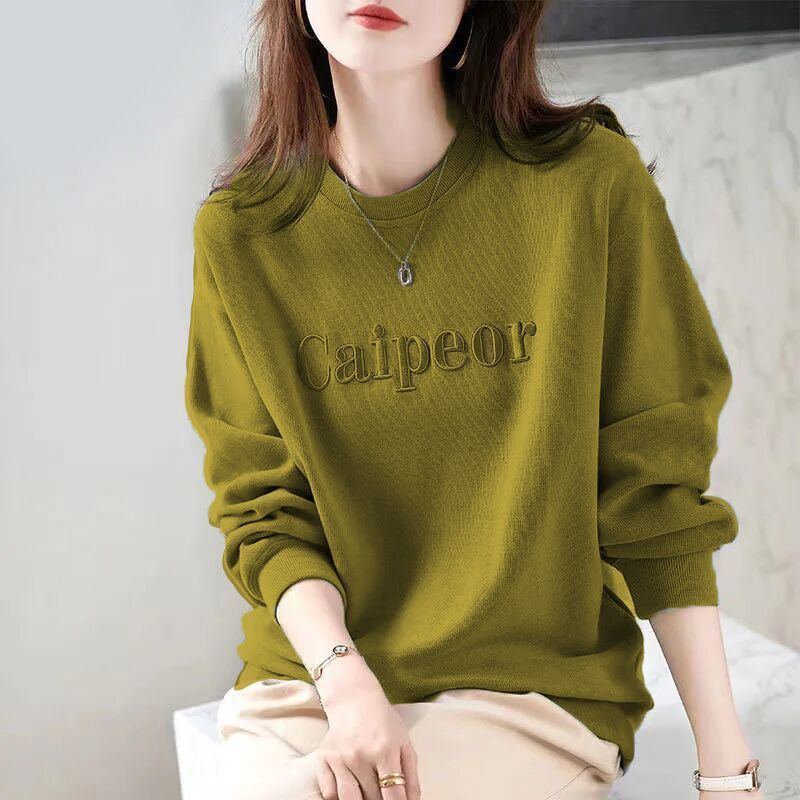 Áo Sweater Cotton Mỏng Dáng Rộng Tay Dài Thêu Hình Chuột Minnie Thời Trang Xuân Thu Phong Cách Hàn Quốc Cho Nữ