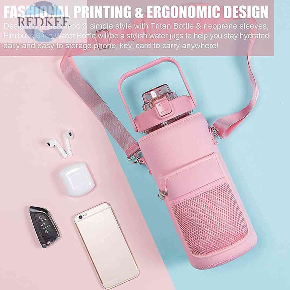 Vỏ Bọc Bình Nước Thể Thao Bằng Cao Su Tổng Hợp Kèm Dây Đeo Tiện Dụng