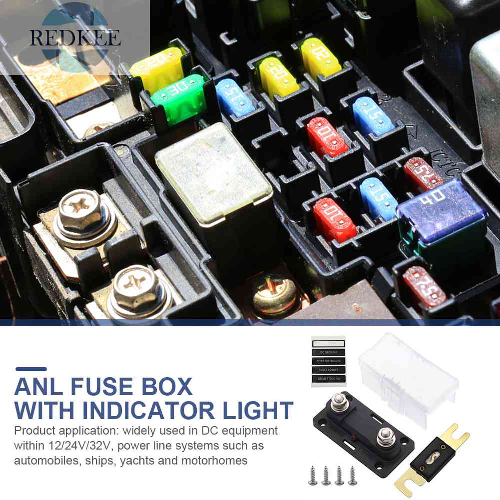 Set 2 Hộp Cầu Chì ANL Bolt-on 100A 150A 200A 300A 32V DC Chuyên Dụng Cho Tàu Thuyền / Ô Tô