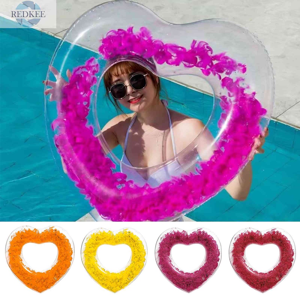 Phao Bơi Bơm Hơi Hình Trái Tim Bằng PVC Dành Cho Người Lớn