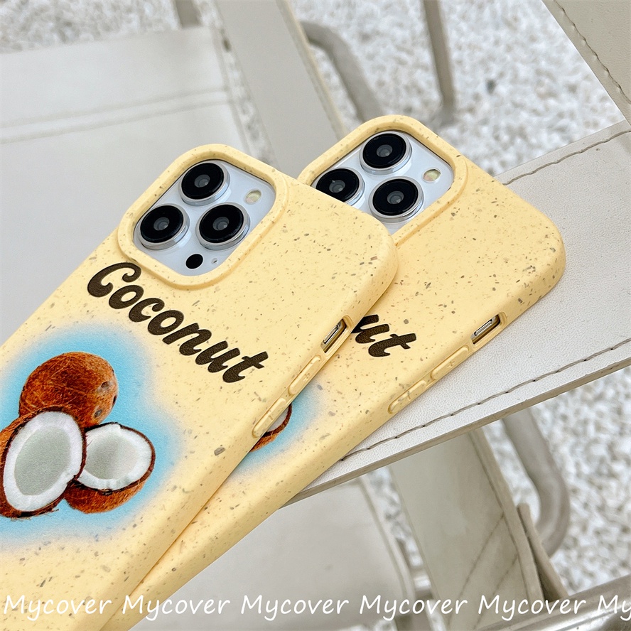 Ốp Điện Thoại Silicon Mềm Họa Tiết Trái Dừa Bảo Vệ Cho iPhone 14 13 12 11 Pro Max X XR Xs Max 6 7 8 Plus