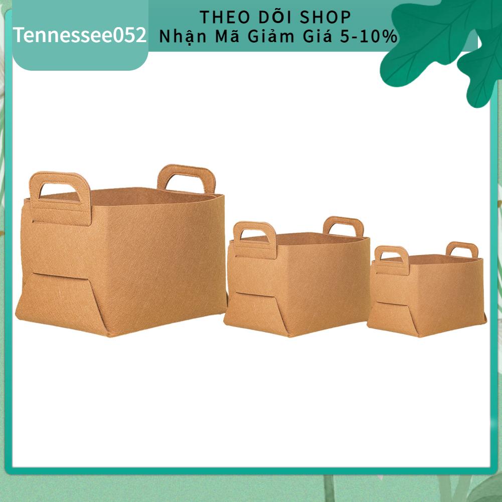 Tennessee052 Thùng lưu trữ bằng nỉ Giỏ dày thời trang có thể gập lại tay cầm cho gia đình