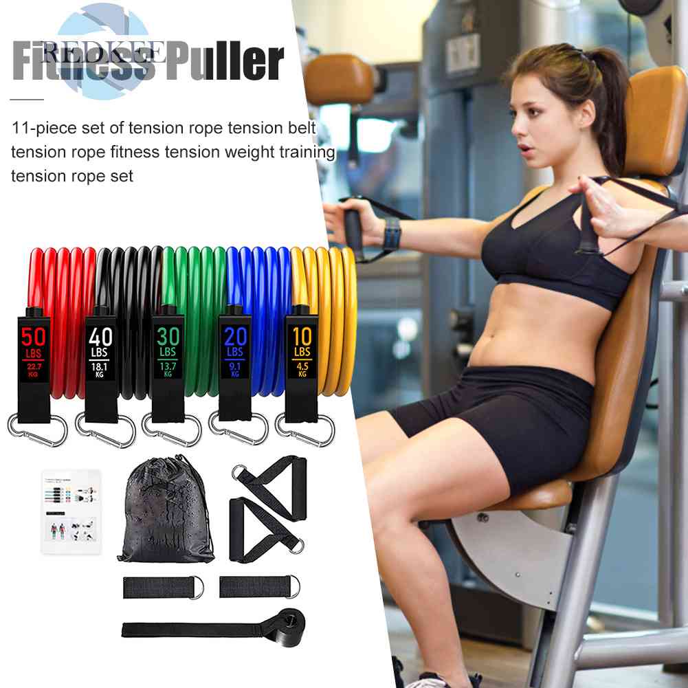 Set 11 Dây Kéo Đàn Hồi Hỗ Trợ Tập Yoga / Thể Hình