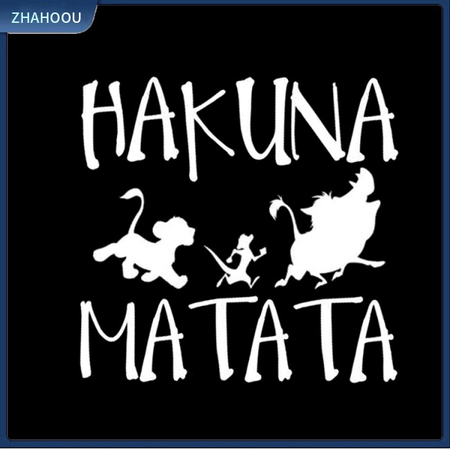 ☃Phụ Kiện Trang Trí Nhà Cửa Độc Đáo Sáng Tạo☃ Decal Vinyl Dán Xe Hơi Hình Vua Sư Tử HAKUNA MATATA 13.8cm * 13.3cm