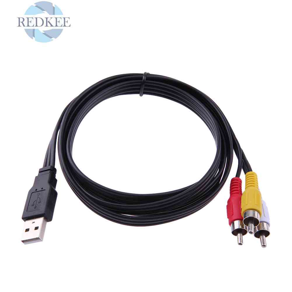 Cáp Âm Thanh ChuẩN 1.5M 5ft USB A - 3 RCA AV A / V TV Chuyên DụNg