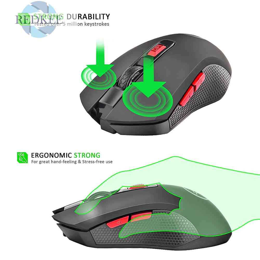 Chuột Quang Gaming Không Dây 2.4G 2400DPI 6 NúT BấM + ĐầU NhậN USB Cho MáY Tí