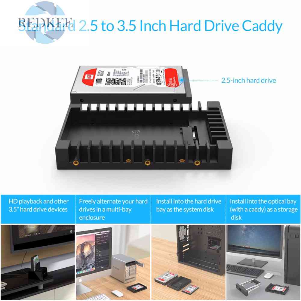 1 Bộ Chuyển Đổi ORICO 1125SS 2.5 Inch Sang 3.5 Inch HDD 7 / 9.5 / 12.5mm SSD Ổ Cứng SATA 3.0