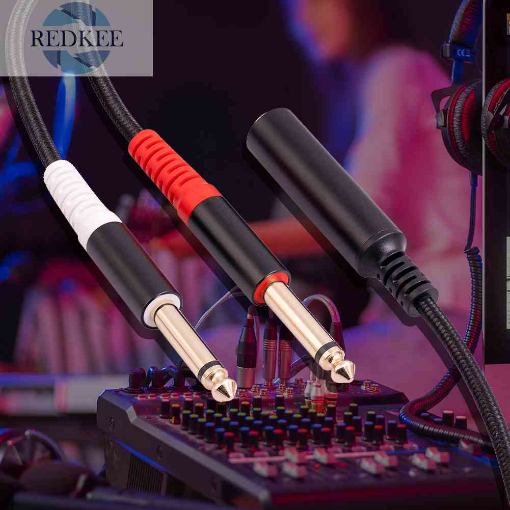 Dây Cáp Âm Thanh Nổi Một Bên 1 / 4 TRS Sang 1 / 4 TS Cho Tai Nghe Trộn