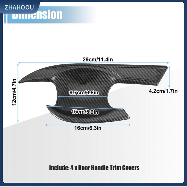 ☃Phụ Kiện Trang Trí Nhà Cửa Độc Đáo Sáng Tạo☃ Bộ 4 Miếng Dán Tay Nắm Cửa Xe Hơi Civic 11th Generation Bằng Sợi Carbon