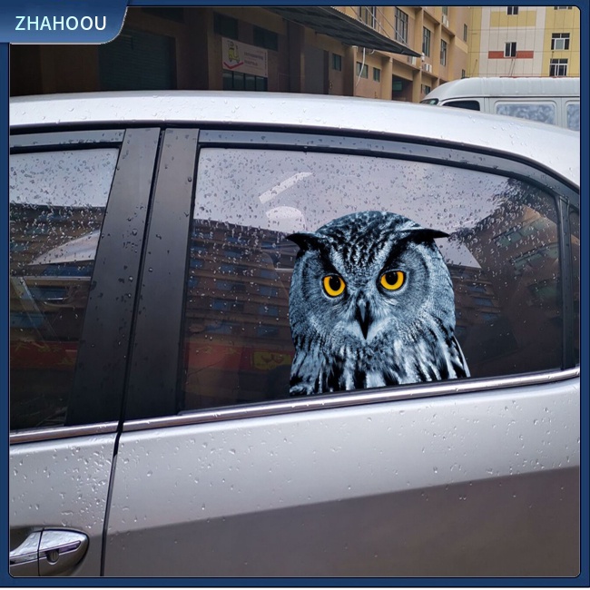 ☃Phụ Kiện Trang Trí Nhà Cửa Độc Đáo Sáng Tạo☃ Set 2 Miếng Dán Hình Chim Cú Trang Trí Thân Xe Hơi