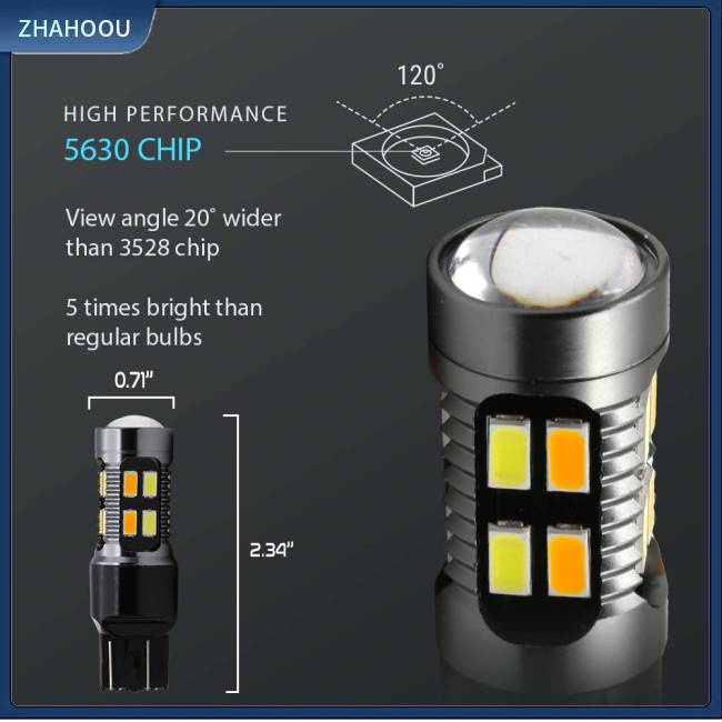 ☃Phụ Kiện Trang Trí Nhà Cửa Độc Đáo Sáng Tạo☃ Set 2 Bóng Đèn Led Tín Hiệu Tiết Kiệm Năng Lượng 7443 7440 7444 6500k Cho Xe Ô Tô