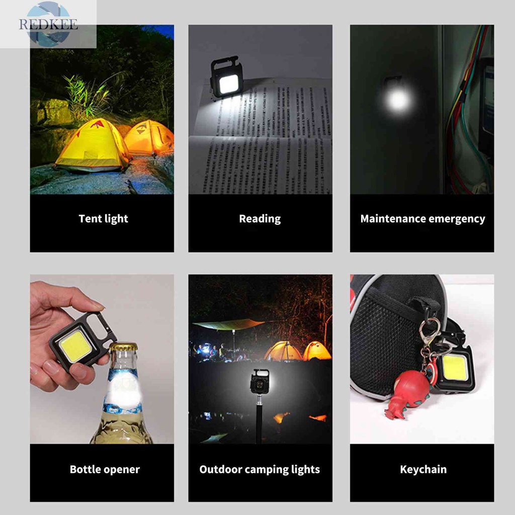 Bộ 2 Đèn Pin Mini COB Dạng Móc Khóa