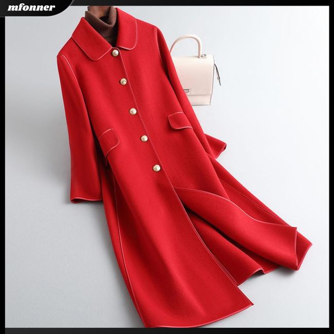 Áo Khoác Nữ Dáng Rộng Màu Trơn Cài Khuy Đơn Giản Thời Trang