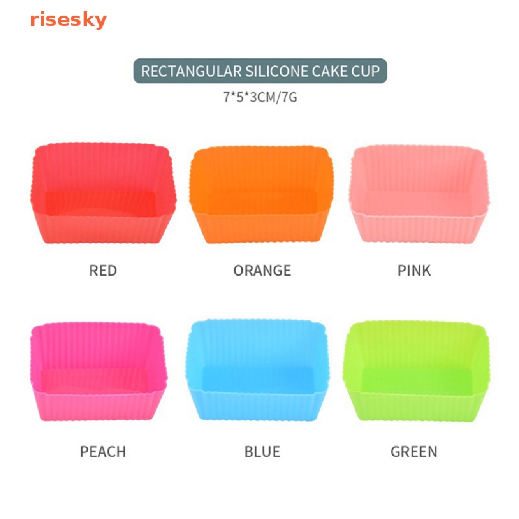 Set 5 Khuôn Silicone Làm Bánh Muffin Hình Chữ Nhật DIY